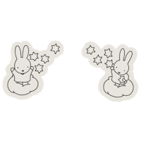 a pair of bunny stickers with stars on them